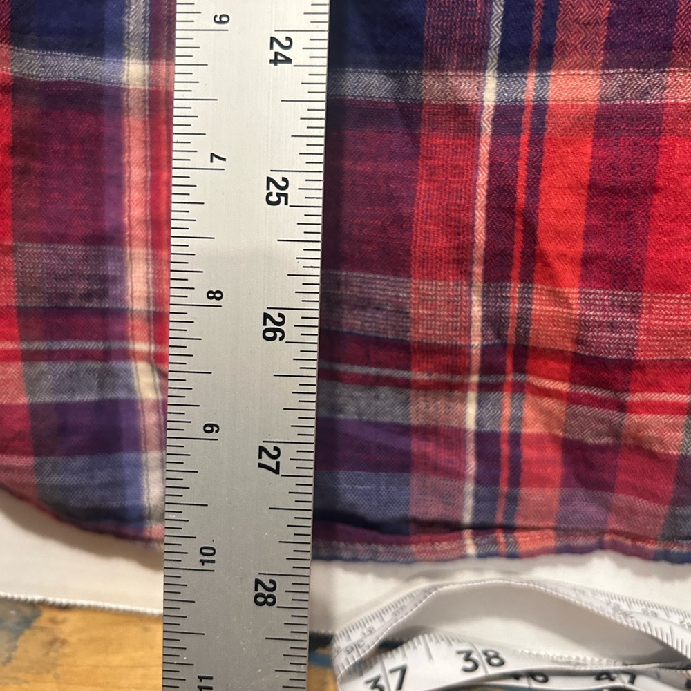 Madewell Plaid Button down Shirt Red White Blue Women’s Size M‎ (475) - Picture 4 of 7